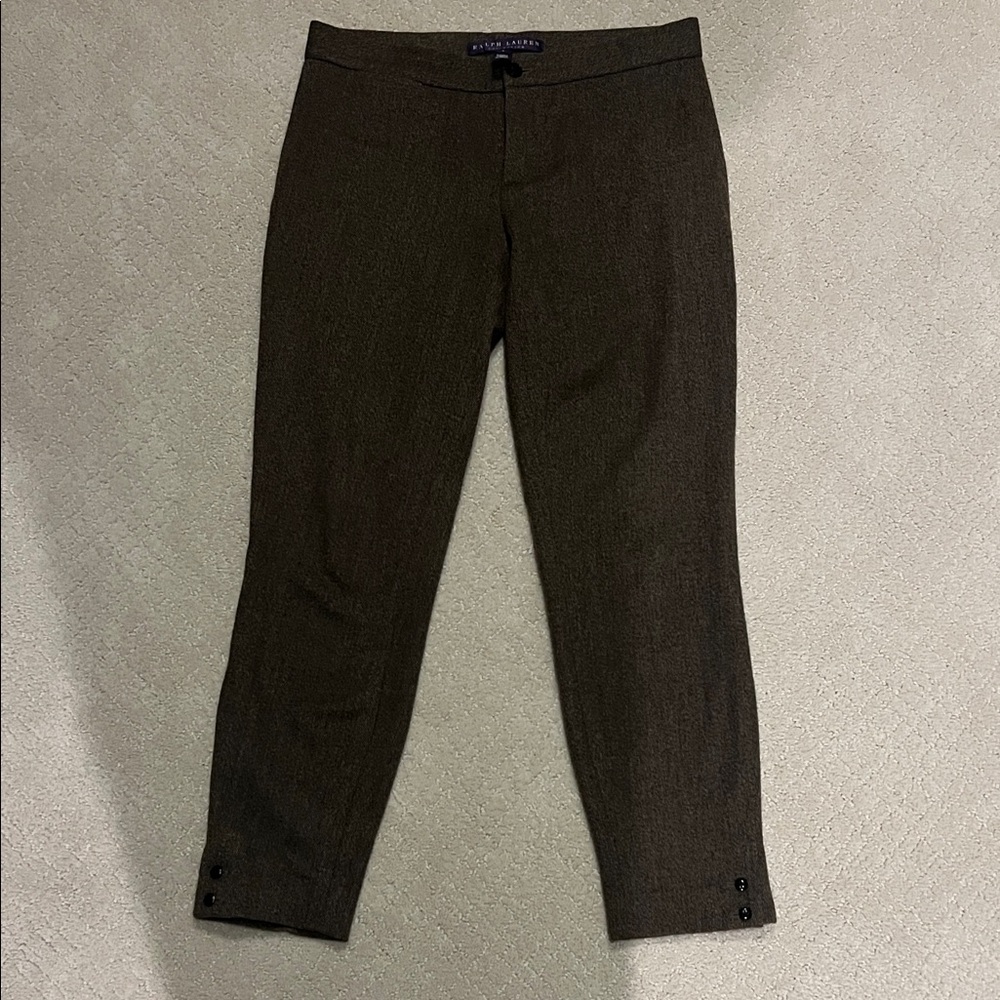 Ralph Lauren Collection Wool Cashmere Cropped Trousers Brown Size 4